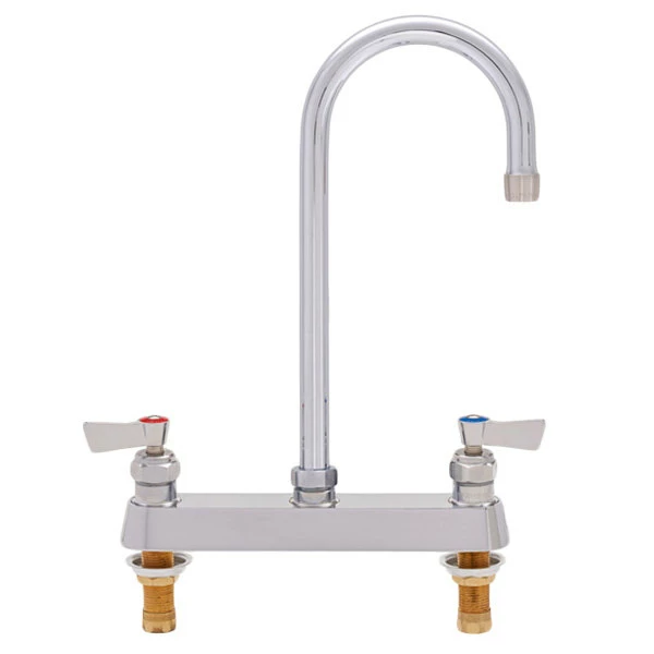 Fisher 1848 Deck Mounted Faucet With 8" Centers, 3 1/2" Rigid Gooseneck Nozzle, 2.2 GPM Aerator, And Lever Handles 1 Fisher 1848 Deck Mounted Faucet With 8" Centers, 3 1/2" Rigid Gooseneck Nozzle, 2.2 GPM Aerator, And Lever Handles