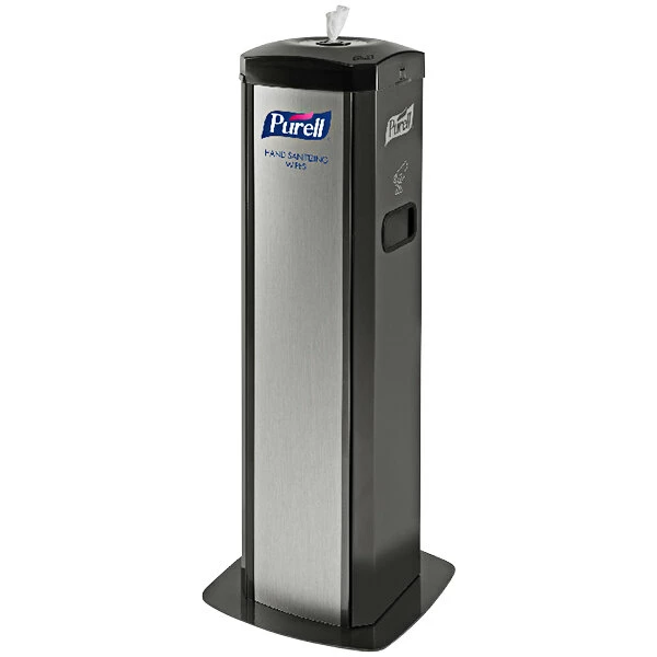 PURELL® Purell 9114-01-SLVHSW DS360 High Capacity Wipes Station With Integrated Waste Receptacle 1 PURELL® Purell 9114-01-SLVHSW DS360 High Capacity Wipes Station With Integrated Waste Receptacle