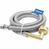 Assure Parts EF-DC-38CHBL-48 48" Stainless Steel Braided Dishwasher Connector With 3/8" Compression X 3/4" Garden Hose Elbow
