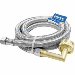 Assure Parts EF-DC-38CHBL-48 48" Stainless Steel Braided Dishwasher Connector With 3/8" Compression X 3/4" Garden Hose Elbow