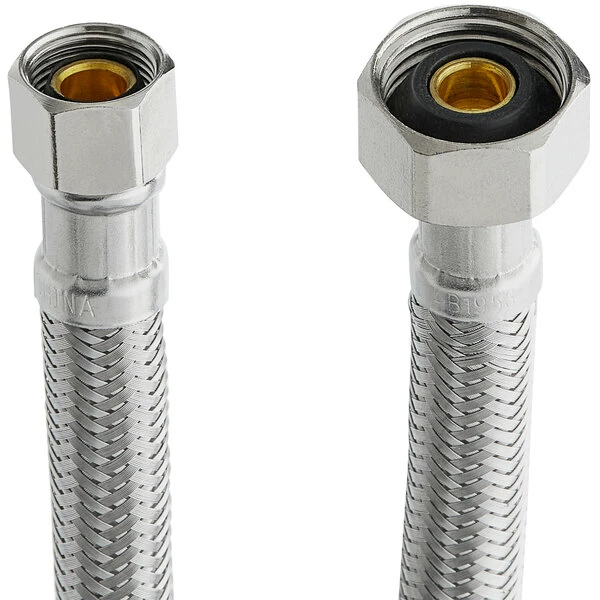 Assure Parts EF-FC-38C12F-24 24" Stainless Steel Braided Faucet Connector With 3/8" Compression X 1/2" FIP 2 Assure Parts EF-FC-38C12F-24 24" Stainless Steel Braided Faucet Connector With 3/8" Compression X 1/2" FIP - Image 2