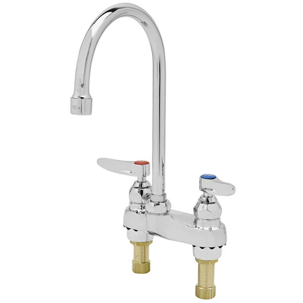 T&S Brass And Bronze Works T&S B-0874-133X Deck Mount Centerset Faucet With 4" Centers, 6 7/8" Gooseneck, And Eterna Cartridges 1 T&S Brass And Bronze Works T&S B-0874-133X Deck Mount Centerset Faucet With 4" Centers, 6 7/8" Gooseneck, And Eterna Cartridges
