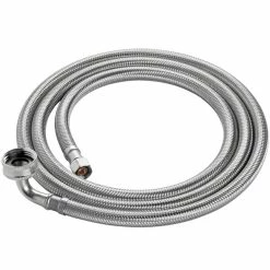 Assure Parts EF-DC-38CHBL-60 60" Stainless Steel Braided Dishwasher Connector With 3/8" Compression X 3/4" Garden Hose Elbow