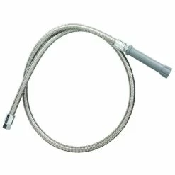 T&S Brass And Bronze Works T&S B-0056-H 56" Stainless Steel Flex Hose With Gray Handle And Polyurethane Liner