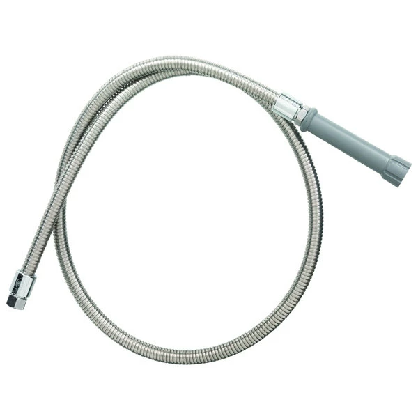 T&S Brass And Bronze Works T&S B-0060-H 60" Stainless Steel Flex Hose With Gray Handle And Polyurethane Liner 1 T&S Brass And Bronze Works T&S B-0060-H 60" Stainless Steel Flex Hose With Gray Handle And Polyurethane Liner