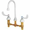 T&S Brass And Bronze Works T&S B-0866-L Deck Mount Mixing Faucet With 12" Adjustable Centers, 5 3/4" Gooseneck, And 6" Wrist Action Handles