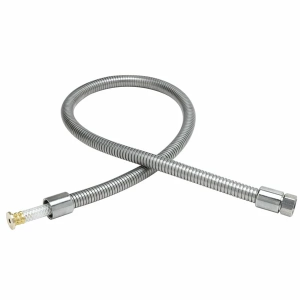 T&S Brass And Bronze Works T&S B-0044-H2A 38 5/8" Stainless Steel Flex Hose With Short Handle And Polyurethane Liner 1 T&S Brass And Bronze Works T&S B-0044-H2A 38 5/8" Stainless Steel Flex Hose With Short Handle And Polyurethane Liner