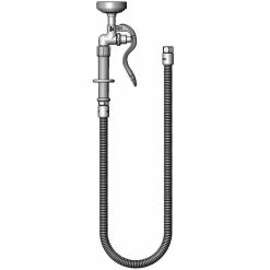T&S Brass And Bronze Works T&S B-0044-H3 Hose Assembly With 44" Stainless Steel Flex Hose, B-0107 Spray Valve, And Adapters