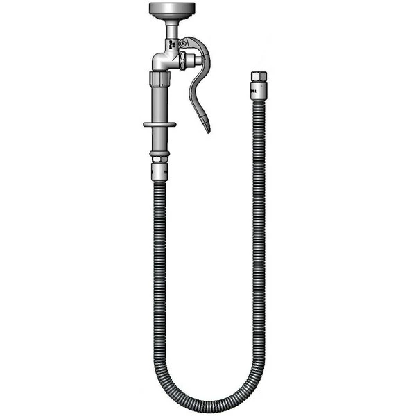T&S Brass And Bronze Works T&S B-0044-H3 Hose Assembly With 44" Stainless Steel Flex Hose, B-0107 Spray Valve, And Adapters 1 T&S Brass And Bronze Works T&S B-0044-H3 Hose Assembly With 44" Stainless Steel Flex Hose, B-0107 Spray Valve, And Adapters