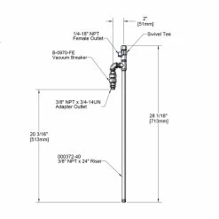 T&S Brass And Bronze Works T&S 005309-40 24" Riser Assembly With Vacuum Breaker And Swivel Tee