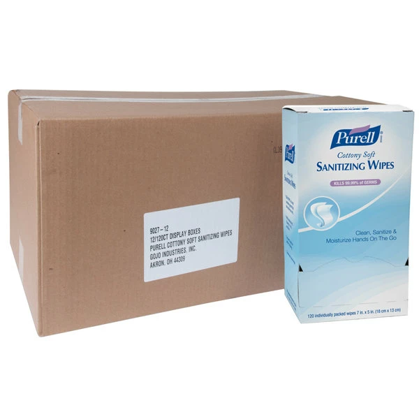 Purell® 9027-12 Cottony Soft Sanitizing Wipes 120 Count Self-Dispensing Display Box - 12/Case 2 Purell® 9027-12 Cottony Soft Sanitizing Wipes 120 Count Self-Dispensing Display Box - 12/Case - Image 2