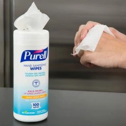 Purell® 9111-12 Sanitizing Wipes 100 Count Canister - 12/Case 5 Purell® 9111-12 Sanitizing Wipes 100 Count Canister - 12/Case -J&H Supply Co store 970020