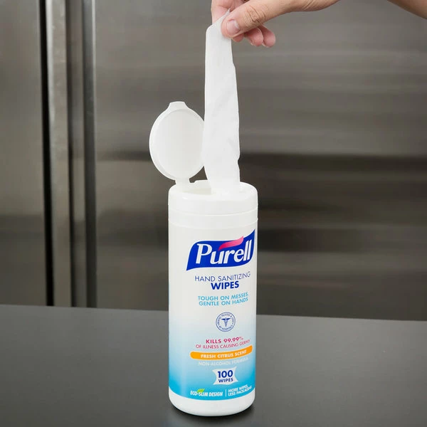 Purell® 9111-12 Sanitizing Wipes 100 Count Canister - 12/Case 1 Purell® 9111-12 Sanitizing Wipes 100 Count Canister - 12/Case